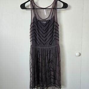 A. Byer Black Beaded Mini Dress